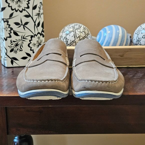 1901 Men's Leather/Nubuck Loafers, Gray, Sz 13 - Picture 4 of 16